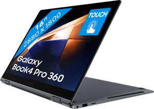 Samsung Galaxy Book4 Pro 360 Laptop 40,6 cm (16") Touchscreen WQXGA+ Intel Core Ultra 7 155H 16 GB LPDDR5x-SDRAM 1 TB SSD Wi-Fi 6E (802.11ax) Windows 11 Home Grijs