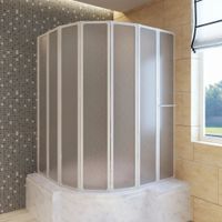 VidaXL Douche en badscherm 140 x 168 cm 7 panelen met handdoekrek