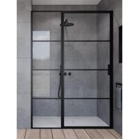 Marenza Bellini Douchedeur - 90x200cm - vast paneel - frame lines buitenzijde - anti kalk - mat zwart SAG6221-90B