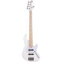 Cort Elrick NJS5 White MN 5-snarige elektrische basgitaar met gigbag