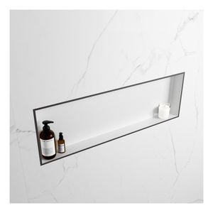 Wandnis Solid Surface Easy | In- en opbouw | 30x90x8 cm | 1 vak | DarkGrey/Talc