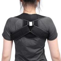 Verstelbare bovenste terug schouder ondersteuning houding Corrector volwassen kinderen Corset rug Brace terug Belt Size:L(Black)