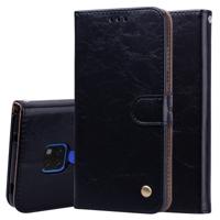 Zakelijke stijl olie Wax textuur horizontale Flip leren Case voor Huawei Mate 20 met houder & kaartsleuven & portemonnee (zwart)
