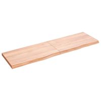 Wandschap 140x40x4 cm behandeld massief eikenhout lichtbruin