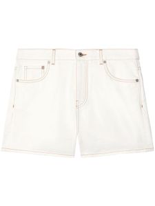 Off-White short en jean à coutures contrastantes - Blanc