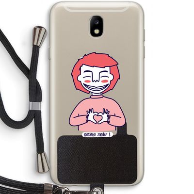 Hartje: Samsung Galaxy J7 (2017) Transparant Hoesje met koord