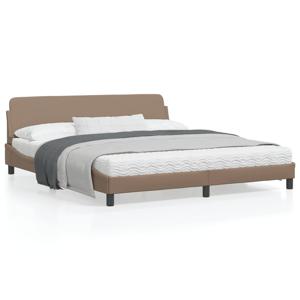 Bedframe met hoofdbord kunstleer cappuccinokleurig 180x200 cm