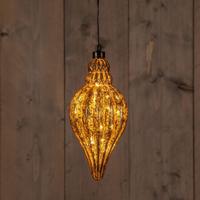 B.O.T. Glass Ornament Antique Gold 10,5X21,5 cm 15Led Classic - Annas collection