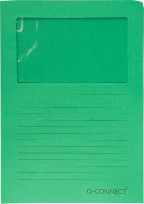 Q-CONNECT L-map met venster, 120 g/m², A4, pak van 100 stuks, groen
