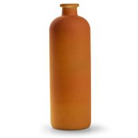 Jodeco Bloemenvaas Avignon - Fles model - glas - mat oranje - H33 x D11 cm - Vazen