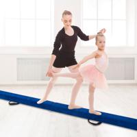 240 CM Opvouwbare Evenwichtsbalk Schuimrubberen Gymnastiekbalk met Massief Houten Basis en Antislip Onderzijde voor Tienerkinderen