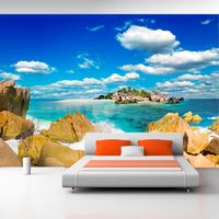 Zelfklevend fotobehang - Zomers uitzicht op eiland , Tropisch , Premium Print - thumbnail