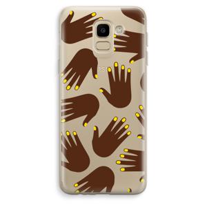 Hands dark: Samsung Galaxy J6 (2018) Transparant Hoesje