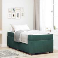 Bedframe met matras met matras Donkergroen 80 x 200 cm Fluweel