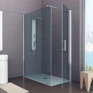 Douchecabine Plieger Panorama 6mm 120x80x200cm (Douchewand en Draaideur) Chroom