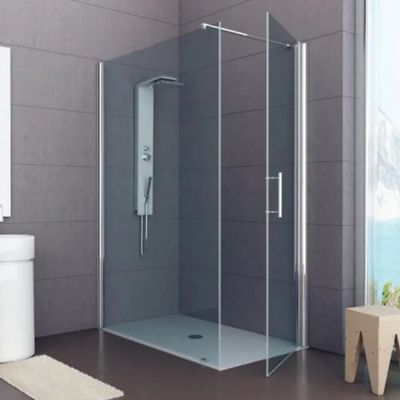 Douchecabine Plieger Panorama 6mm 120x80x200cm (Douchewand en Draaideur) Chroom