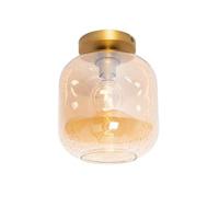 QAZQA Design plafondlamp messing en amber glas - Zuzanna