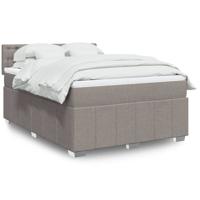 Boxspring met matras stof taupe 140x200 cm