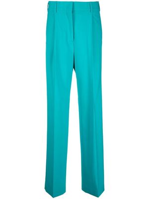 MSGM pantalon en laine à coupe droite - Bleu