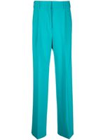 MSGM pantalon en laine à coupe droite - Bleu