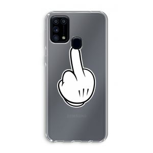 Middle finger black: Samsung Galaxy M31 Transparant Hoesje