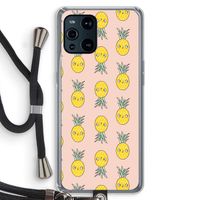 Ananas: Oppo Find X3 Pro Transparant Hoesje met koord