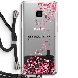 Hartjes en kusjes: Samsung Galaxy S9 Transparant Hoesje met koord
