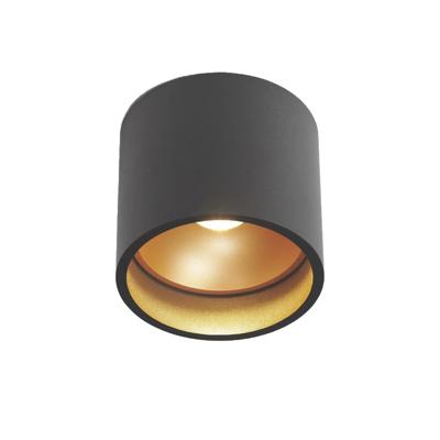 Artdelight Plafondlamp Orleans Ø 11 cm H 10 cm zwart-goud