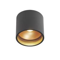 Artdelight Plafondlamp Orleans Ø 11 cm H 10 cm zwart-goud