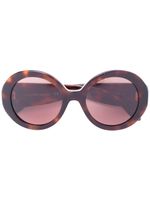 Alexander McQueen Eyewear lunettes de soleil à monture ronde - Marron