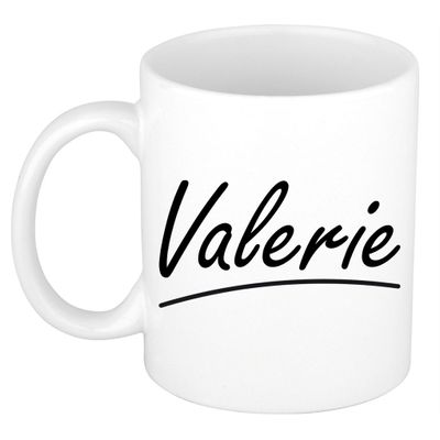 Naam cadeau mok / beker Valerie met sierlijke letters 300 ml Naam cadeau mok / beker Valerie met sierlijke letters 300 ml