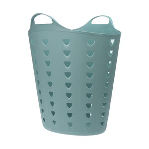 Flexibele wasmand - groen - 60 liter - kunststof - 47 x 50 cm