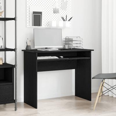 Bureau 90x50x74 cm bewerkt hout zwart eikenkleur