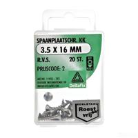 Spaanpl.schr. rvs 3.5x16mm 20st - Deltafix