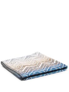 Missoni Home serviette de bain à motif zigzag - Bleu