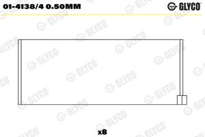 Glyco Drijfstanglager 01-4138/4 0.50mm