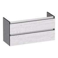 Brauer Joy Edge - Onderkast Ondiep - 100 cm - met 2 Softclose Lades Greeploos en 1 Sifon Uitsparing - Forest Seashell