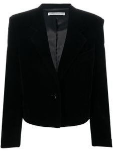 Alessandra Rich blazer crop à simple boutonnage - Noir