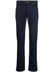 Emporio Armani pantalon droit à plaque logo - Bleu