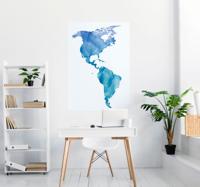 Aquarel Amerika kaart poster