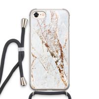 Goud marmer: iPhone 8 Transparant Hoesje met koord
