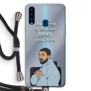 Hotline bling: Samsung Galaxy A20s Transparant Hoesje met koord