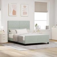 Bedframe met hoofdeinde Lichtgrijs 140 x 200 cm Fluweel
