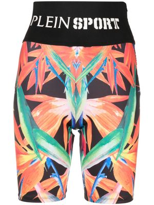 Plein Sport short à imprimé graphique - Noir