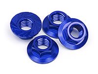 Serrated flange nut m4 (blue/4pcs) - thumbnail