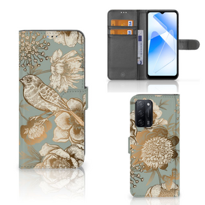 Hoesje voor OPPO A16/A16s/A54s Vintage Bird Flowers