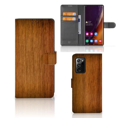 Samsung Galaxy Note20 Ultra | Book Style Case | Donker Hout