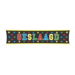 Geslaagd mega vlag banier 180 x 40 cm   -