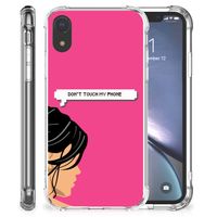 Apple iPhone Xr Anti Shock Case Woman Don't Touch My Phone - thumbnail