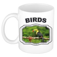 Dieren toekan beker - birds/ toekans mok wit 300 ml - thumbnail